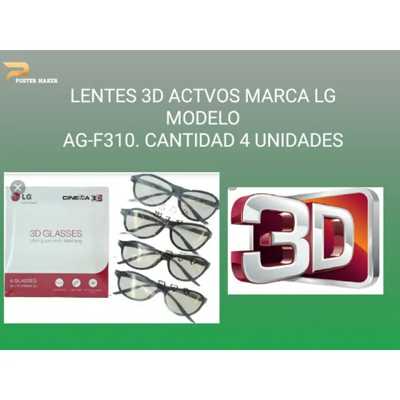 Lentes 3d Marca LG  Mod Ag-f310