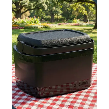 Caixa Termica Cooler Bebidas 5l Preta Pequena Praia Soprano