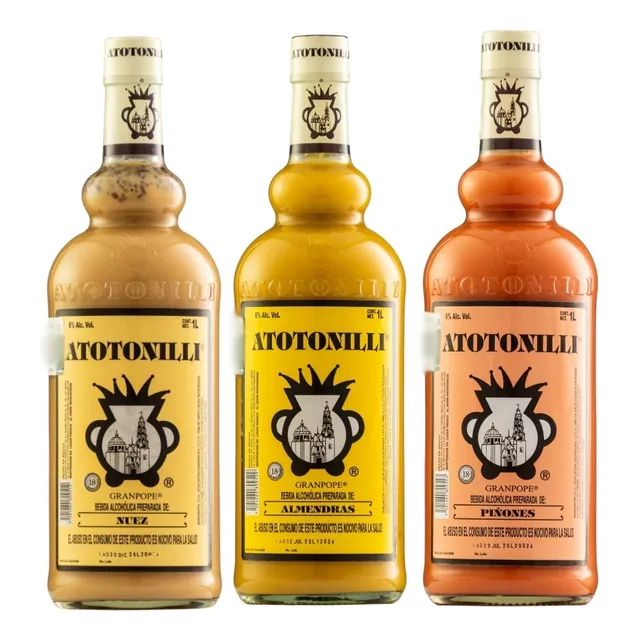 Tripack Rompope Atotonilli Nuez Almendras Y Piñones 1000 Ml