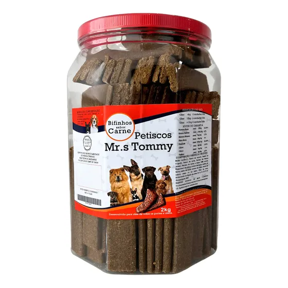 Petisco Bifinho Para Cachorro Super Premium Carne Pote 2kg