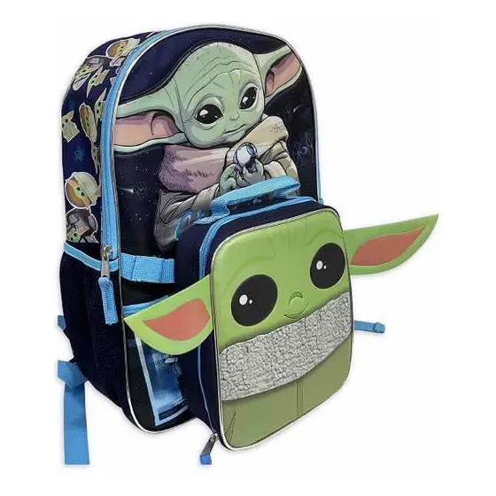 Baby Yoda Star Wars Morral Escolar + Lonchera