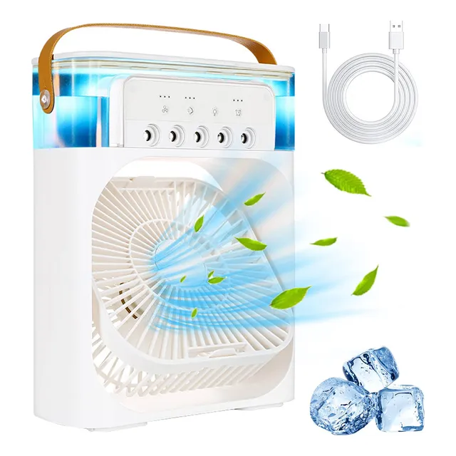 Ventilador de mesa Softdigit Climatizador de Ar con aspas de Plástico estructura color blanco, 20cm de diámetro 220V