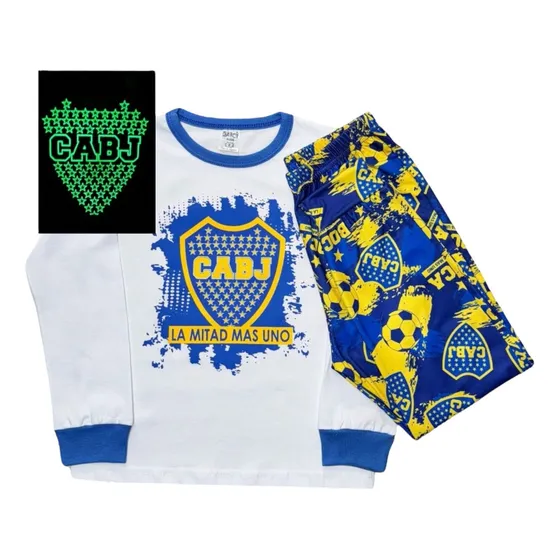 Pijama Largo Boca Jrs River Plate Luminoso En La Oscuridad