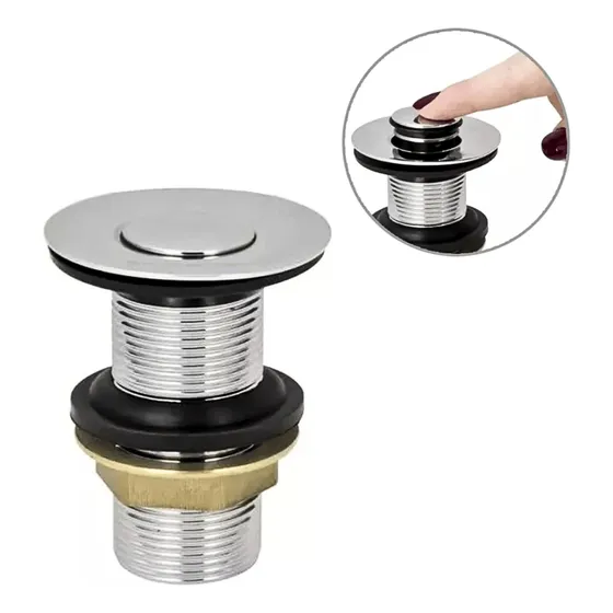 Válvula Click 7/8 Cromado Inox Para Cubas E Banheiros