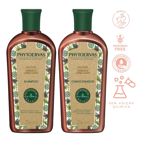 Kit Phytoervas Shampoo Condicionador Tratamento Cabelo