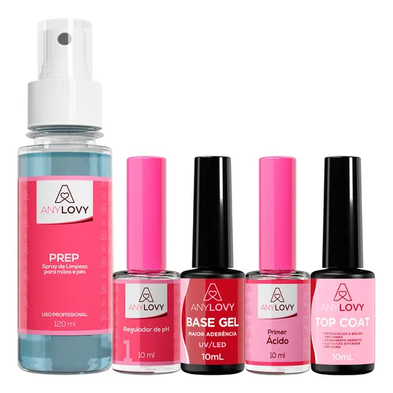 Prep - Primer Ácido - Reg - Gel Base - Top Coat Any Love