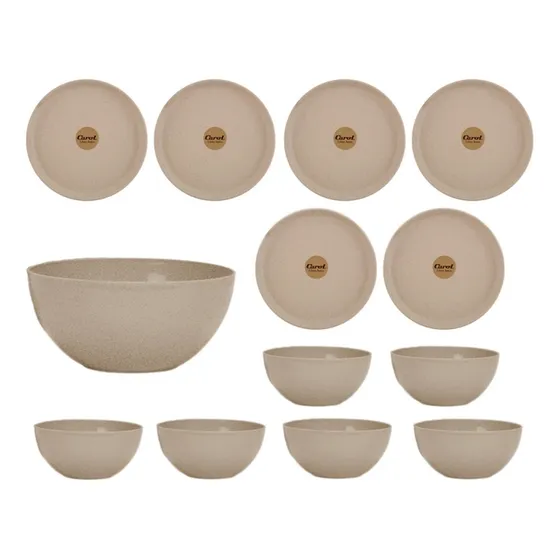 Juego Vajilla Carol Areia Plastico Platos Compoteras Bowl