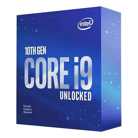 Processador gamer Intel Core i9-10900KF BX8070110900KF de 10 núcleos e 5.3GHz de frequência com gráfica integrada