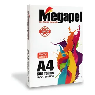 Papel A4 Resma 500 Folhas 75g Premium - Megapel Branco
