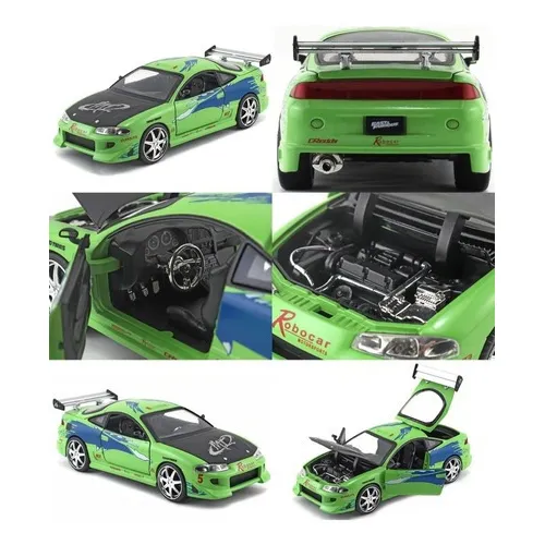Jada Mitsubishi Eclipse Verde Escala 1:24 Brian's Rapidos Y Furiosos