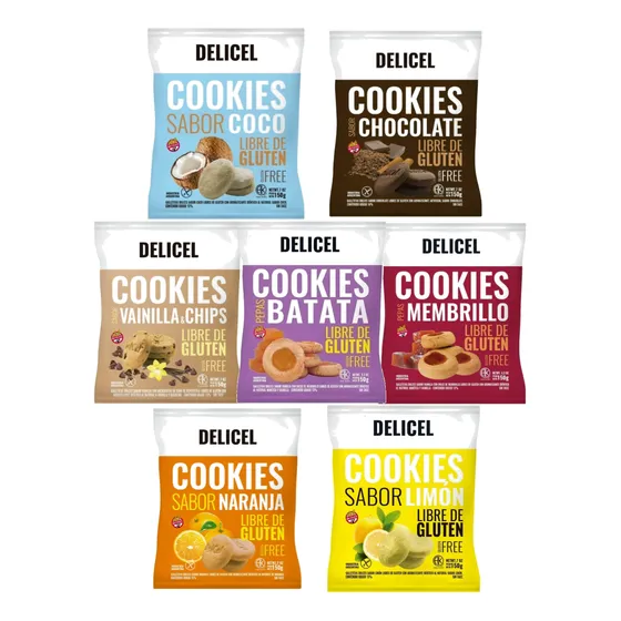 Pack X 10 Galletitas Cookies A Eleccion Delicel Sin Tacc