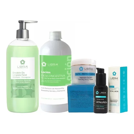 Kit Rutina Skincare Piel Mixta Hialuronico Vitamina E Libra