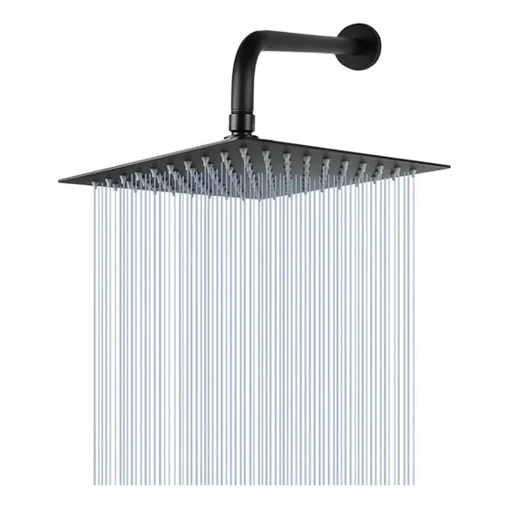 Vanow Regadera Cuadrada Tipo Lluvia Alta Presión Acero Inoxidable Color Negro