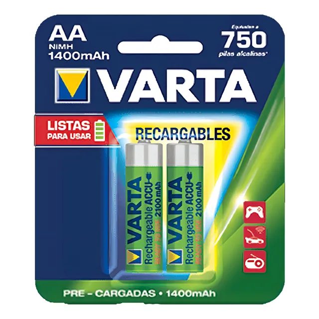 Pila Aa Varta Recharge 1400 Mah (2 Unidades)