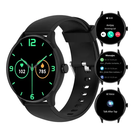 Reloj Inteligente Deportivo Impermeable Llamadas Bluetooth Negro Milanés