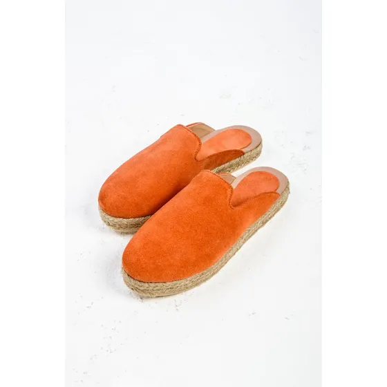 Zueco Yute Bajo Liso Moda Mujer Cuero - Art Rocio-