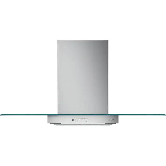 Campana De Pared Cafe 90 Cm Plana Vidrio Y Acero