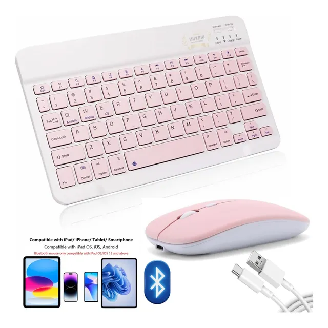 Kit Teclado+mouse Para iPad Tablet Teléfono Tv Bluetooth