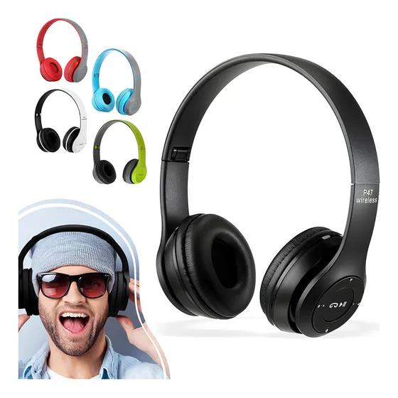 Fone De Ouvido Bluetooth Sem Fio Regulável Corrida Treino Academia Entrada P2 Mp3 Wireless Para Smartphone Pc Desktop Casenn cor Preto