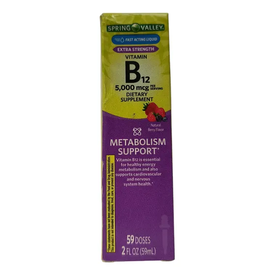B12 En Gotas. Vitamina Spring Valley. Importado Usa. 59 Ml