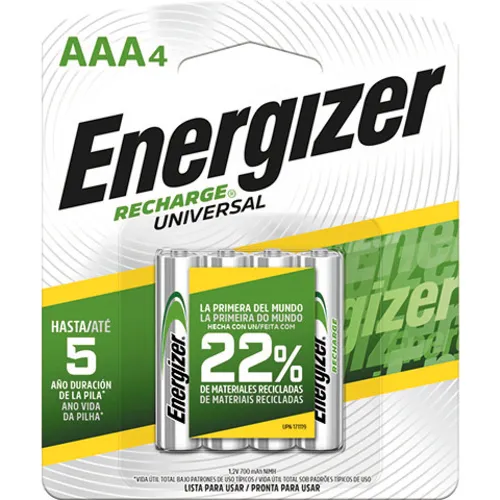 Pilas Recargables Energizer Aaa 800 Mah Blister 4 Unidades