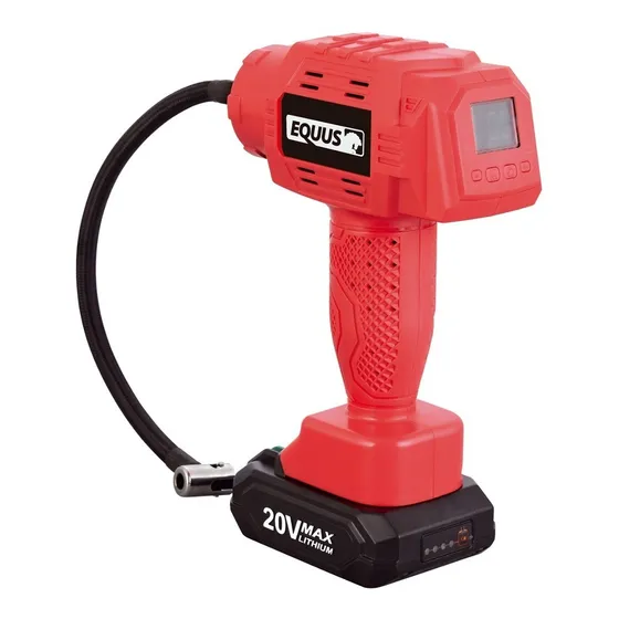 Inflador Compresor Pistola Inalámbrico Equus 20v Equus Color Rojo