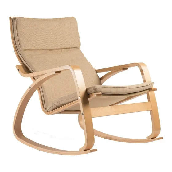 Sillon Mecedora Poltrona Rocking Volgar Nordico Color Beige