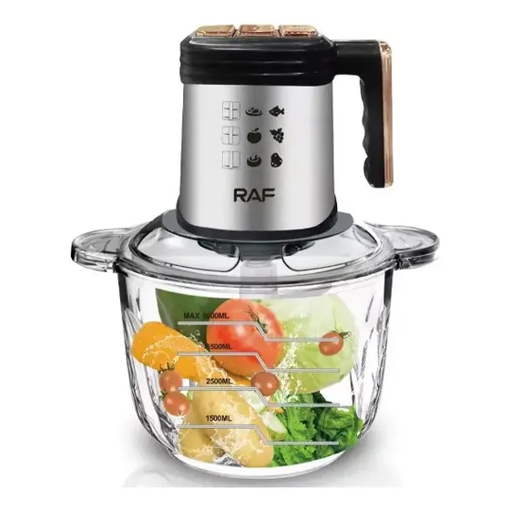 Procesador De Alimentos Eléctrico Picador Raf.3366 5lts 500w Color Plateado