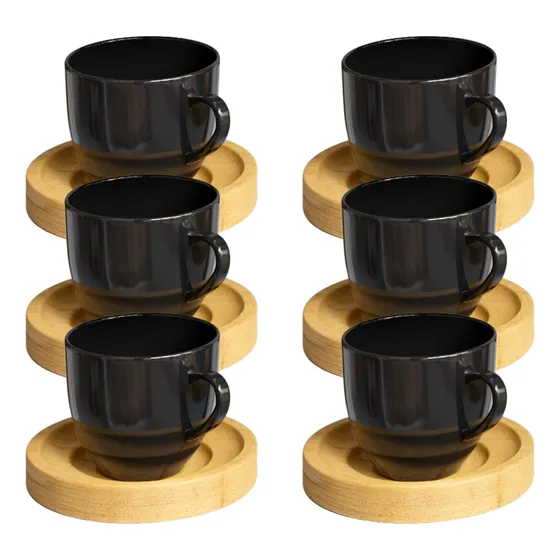 Jogo Xicaras Colorida Porcelana Cafe Expresso 95ml 12 Peças