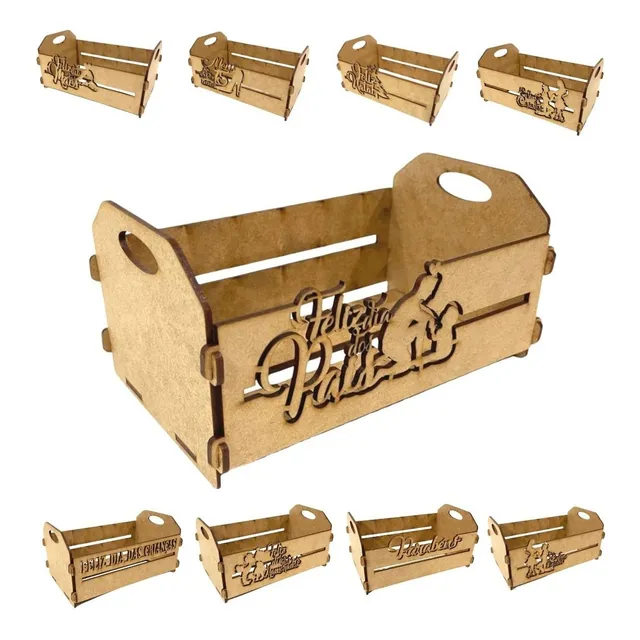 Kit 10 Mini Caixotinho Mdf 20x13x10 Lembrancinha Datas 20 Cm