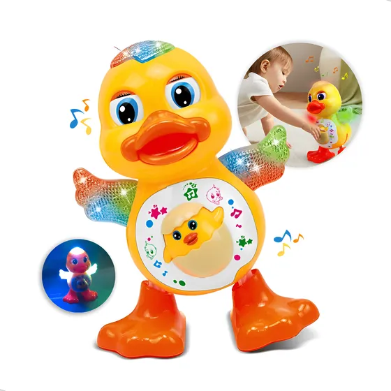 Pato Dançante Musical Com Luzes Som Brinquedo Infantil Mexe