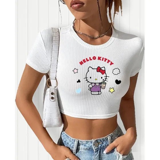 Remera Hello Kitty Baby Tee Cute Kawaii Anime Coquette Mod 2