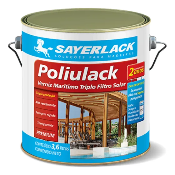 Poliulack Para Madeira Marítimo Triplo Solar 3.6lt Sayerlack