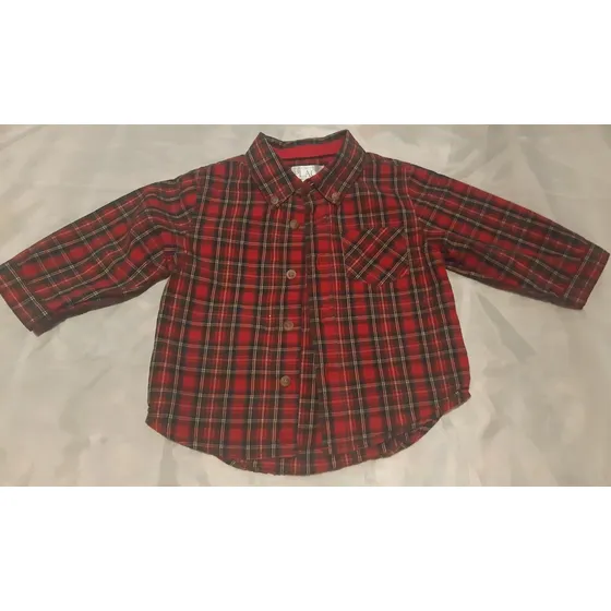 Camisa Cuadros Bebé Bodys  En Excelente Estado 