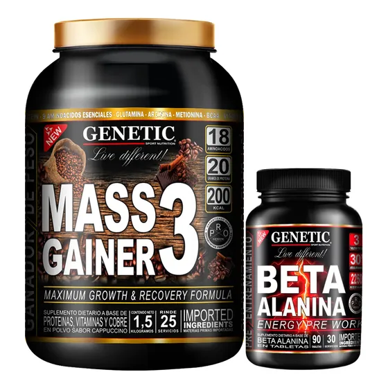 Masa Muscular Energía Inmediata Gainer Beta Alanina Genetic