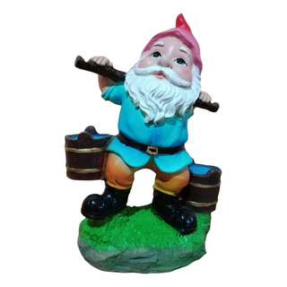 Duende Con Cubeta 22 Cm Decorativa Jardín Exterior Resina Tradicional Duende Con Cubeta 22 Cm Decorativa Jardín Exterior Resina Tradicional