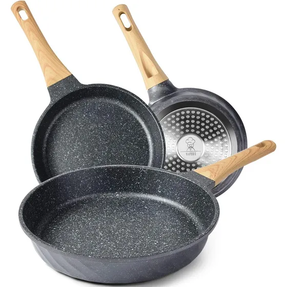 Juego De Sartenes Antiadherentes De Cocina Caannasweis, 3 Pi