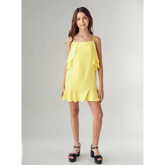 Vestido De Fiesta Volado Teen Adolescente -talle 10 12 14 16