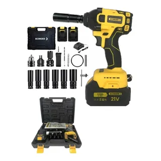 Chave Impacto 2 Baterias Furadeira Parafusadeira Bomder Cor Amarelo Chave Impacto 2 Baterias Furadeira Parafusadeira Bomder Cor Amarelo