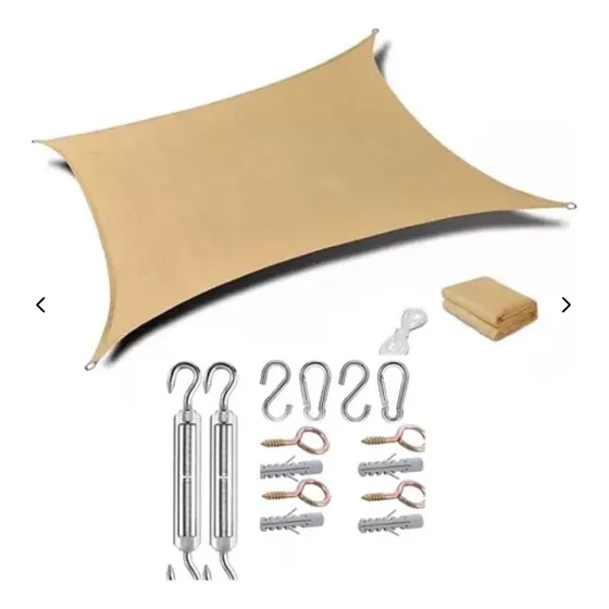 Toldo Vela 4x3m Impermeable + Kit Instalacion Berdeal