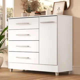Comoda Laura 4 Gavetas 1 Porta Comoda Laura 4 Gavetas 1 Porta