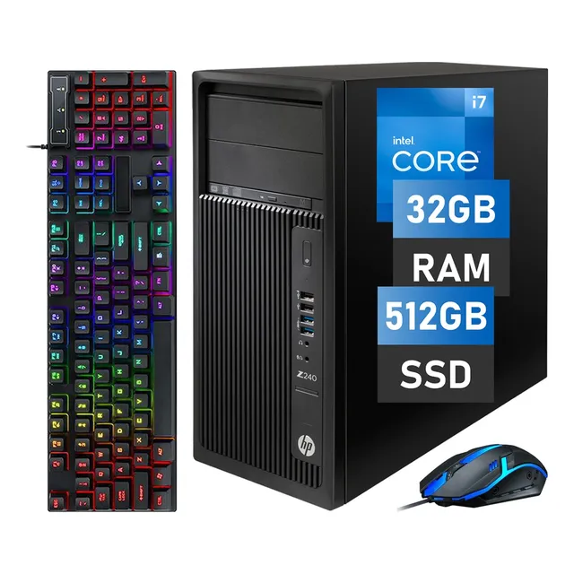 Pc Hp Z240 Tower Core I7 7700 32gb Ram 512gb Ssd Con Teclado
