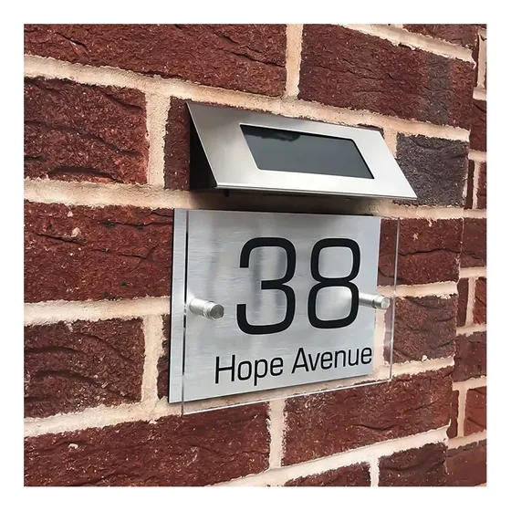 Mertto Kit De Bricolaje Digital Con Número De Casa Solar Led Para Exteriores Con Letras Y Números, Panel Impermeable, Alto Brillo De 6500 K, Adecuado Para Jardín, Entrada Y Oficina