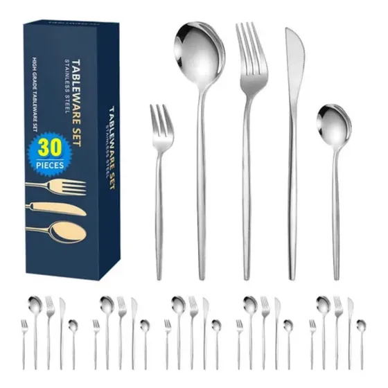 Jiajiazi Juego De Cubiertos De Acero Inoxidable, 30 Piezas