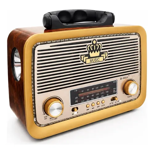 Rádio Retrô Portátil Altomex Bluetooth Relógio AD-136 Entrada USB