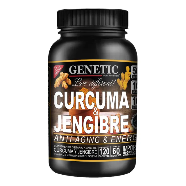 2 Meses Antioxidante Cúrcuma Jengibre Vitamina C E Genetic