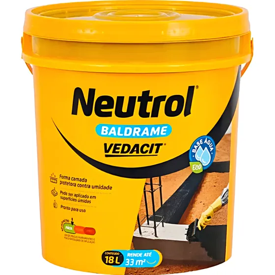 Neutrol Base Agua Baldrame Vedacit 18l Emulsão Asfaltica