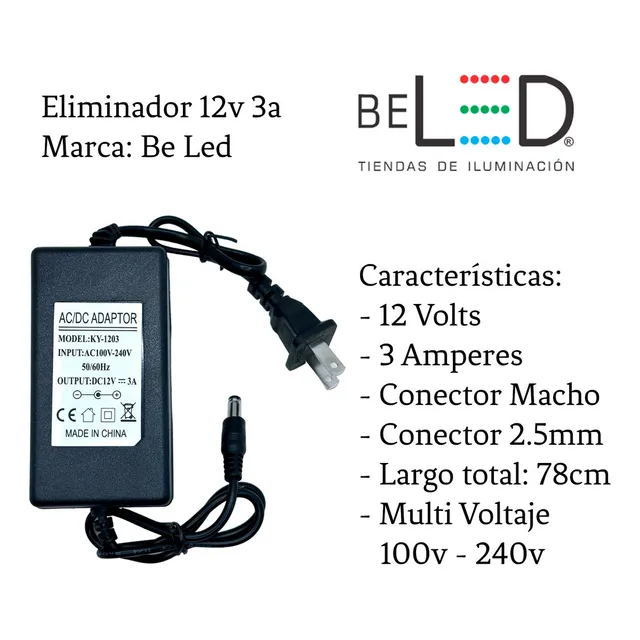 Paquete De 10 Eliminador 12v 3a Contector 2.5mm 3 Amperes
