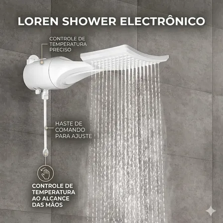 Ducha Chuveiro Loren Shower Eletronica 220v 7500w Lorenzetti Branco 7.5 Kw