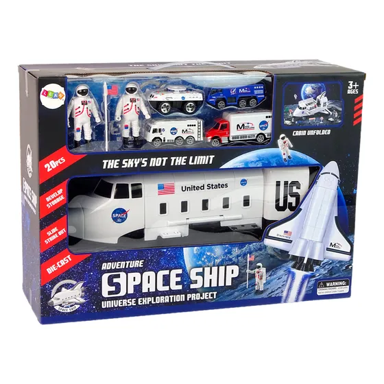 Set Grande Cohete Nave Espacial + Carros Metálicos Muñecos